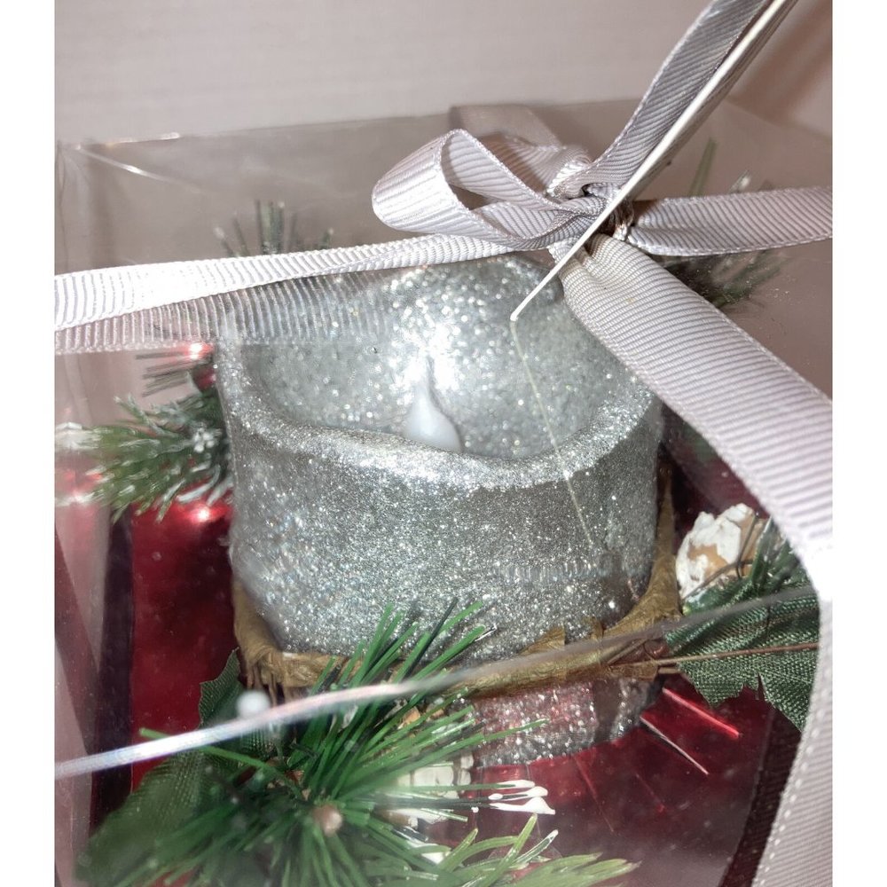K-Mart LED Candle Gift Set Silver Flameless Battery Operated Home Decor NIB